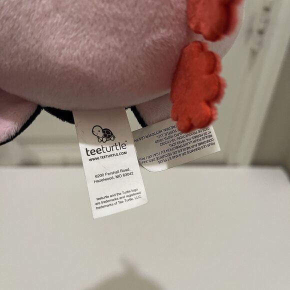 TeeTurtle 5” Axolotl Reversible Mood Plush Black and Pink Stuffed Animal Toy - Picture 6 of 9